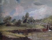 John Constable Flatford Lock 1810-12 oil painting picture wholesale